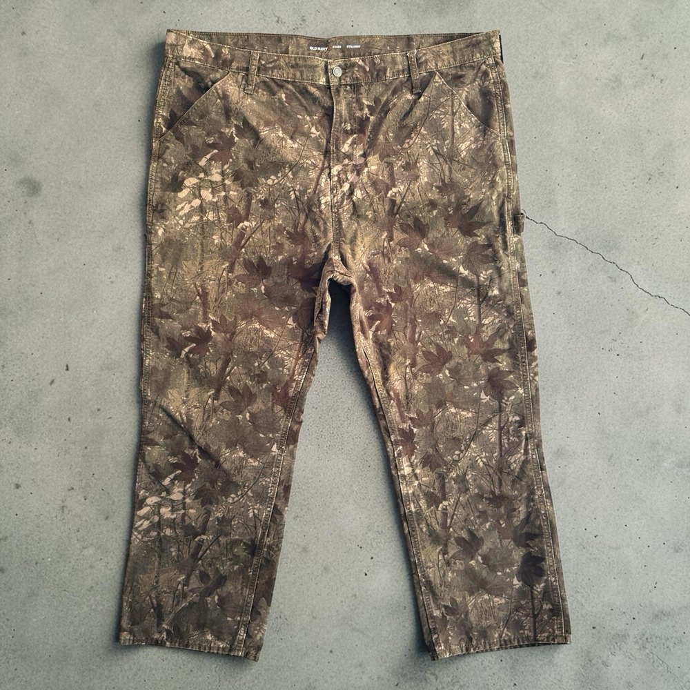 Old Navy Jeans Mens 46x30 Green Camo Straight Leg Carpenter Pants